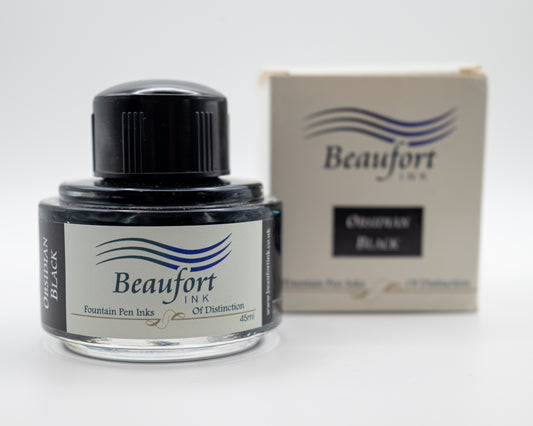 Obsidian Black Fountain Pen Ink Bottle by Beaufort