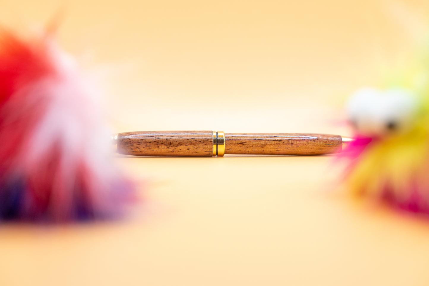 Bubinga with Gold Hardware | European Round Top Ballpoint Pen