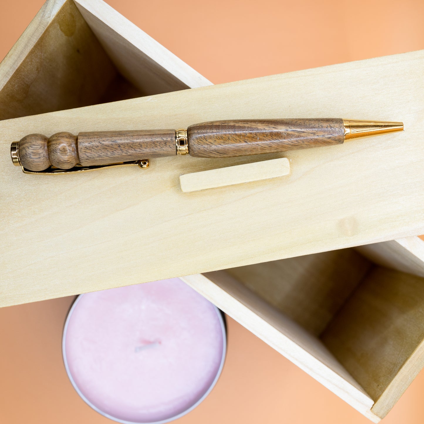 Gift Box - Slimline Pen, Two Candles, and a Wooden Box
