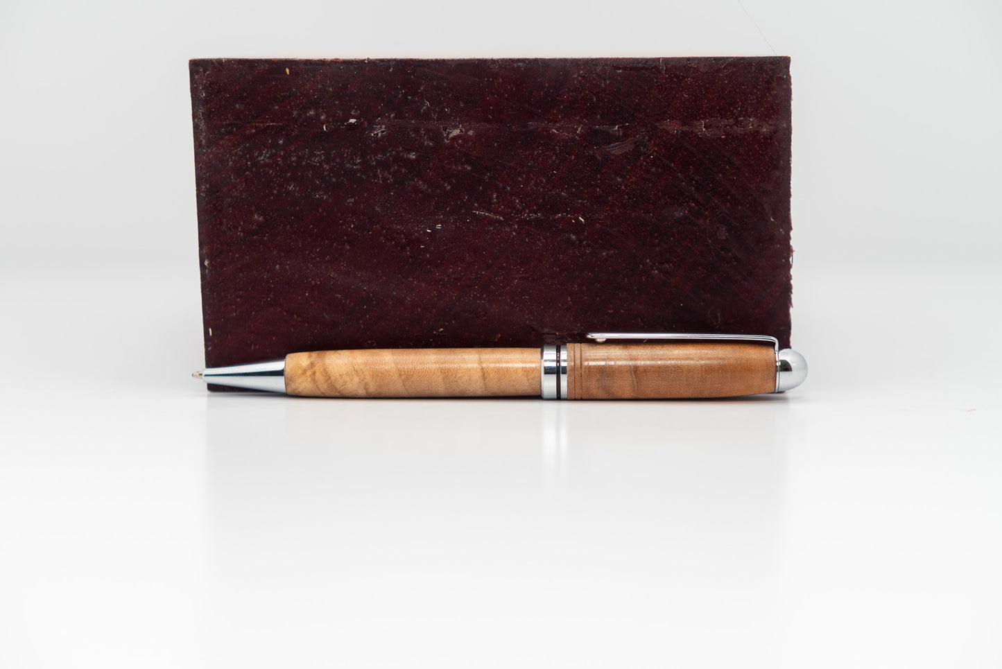 Maple with Chrome Hardware | European Roundtop Ballpoint Pen