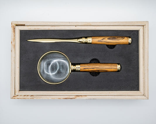 Letter Opener and Magnifying Glass | Bocote Wood