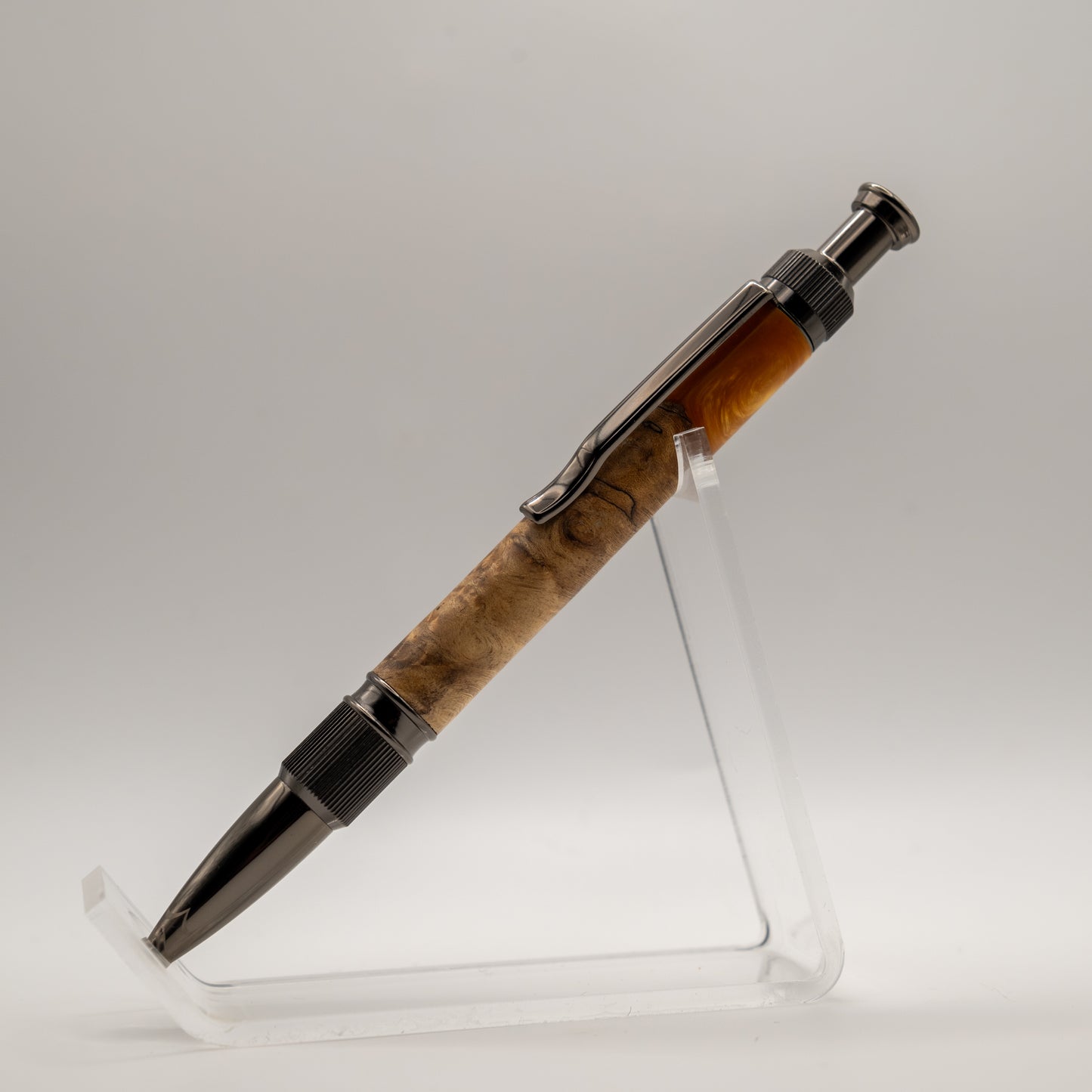 Yukon Gold Fusion with Gunmetal Hardware | Notus Click Ballpoint Pen