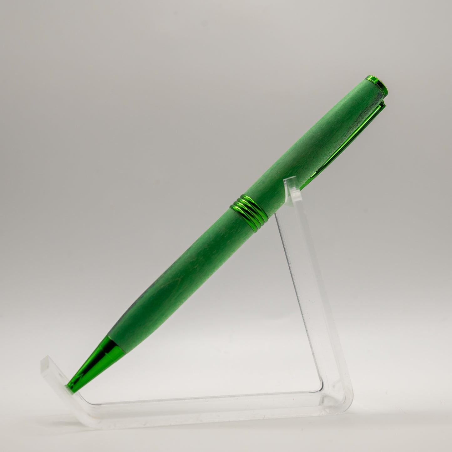 Lime Green and Purple Soft Maple with Green Hardware | Streamline Ballpoint Pen