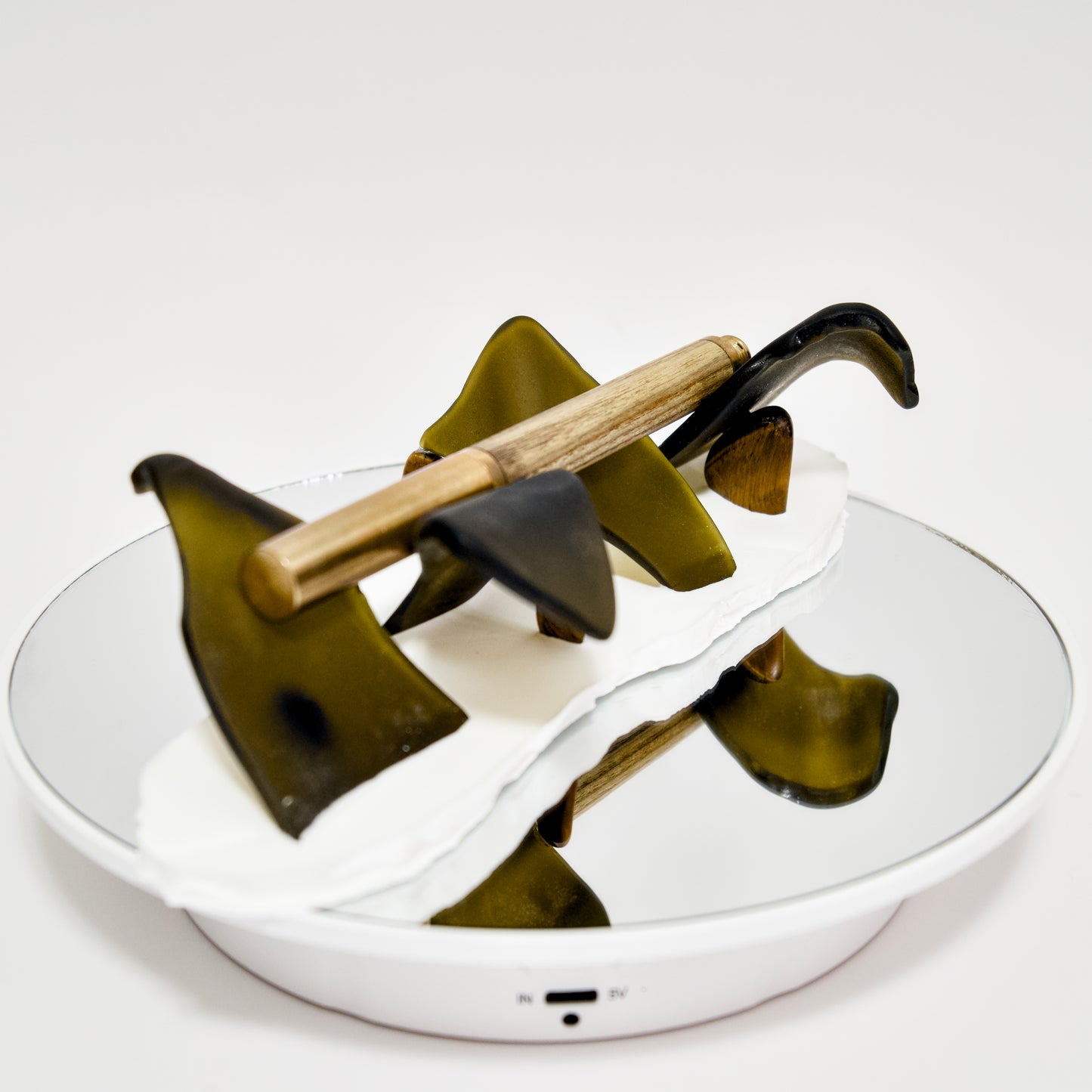 Pen Rest Study No. 004 – Eco-Resin & Recycled Frosted Glass