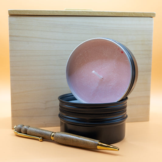 Gift Box - Slimline Pen, Two Candles, and a Wooden Box